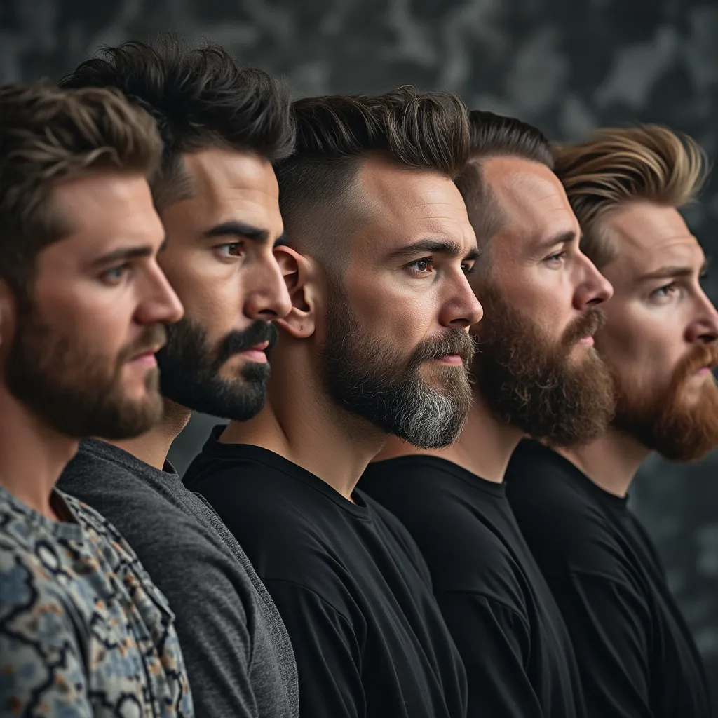 Hombres recibiendo cuidado de barba